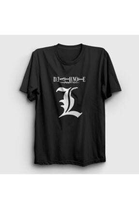 Unisex Siyah Logo L V2 Anime Death Note T-shirt 129793tt