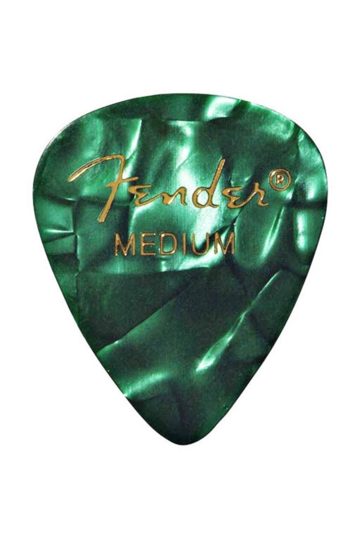 FENDER 351 Premium Celluloid Picks Green Moto Medium 1 Adet Pena