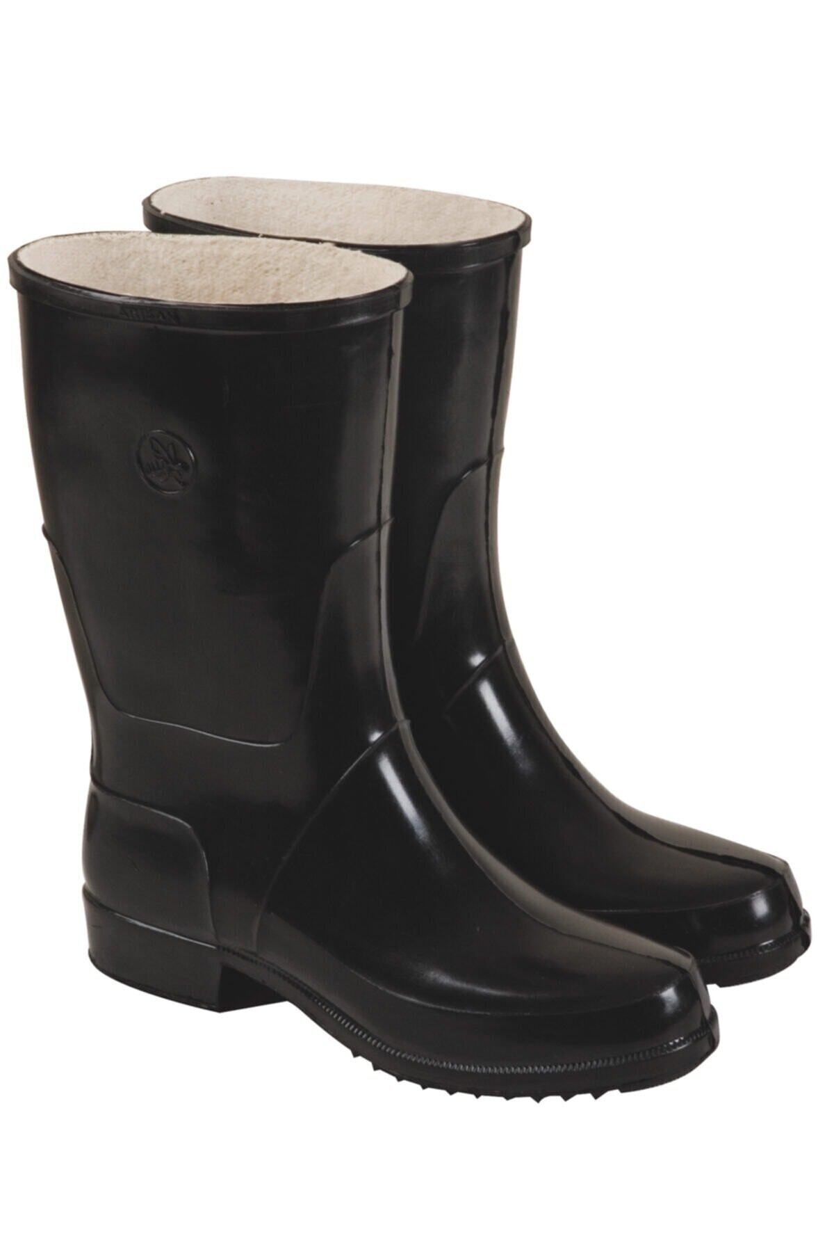 ARISAN Yünlü Siyah Uzun Diz Altı Su Geçirmez Bahçe Inşaat Balıkçı Çizme