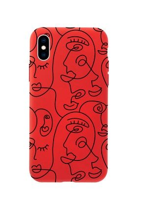 Iphone X Face Art Premium Kırmızı Lansman Silikonlu Kılıf MCIPHXLFART