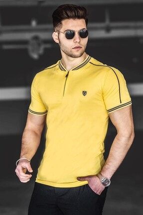 Erkek Sarı Polo Yaka Tişört 9281