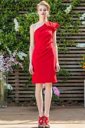 Kadın Kırmızı Mini Kokteyl Elbisesi DİA229
