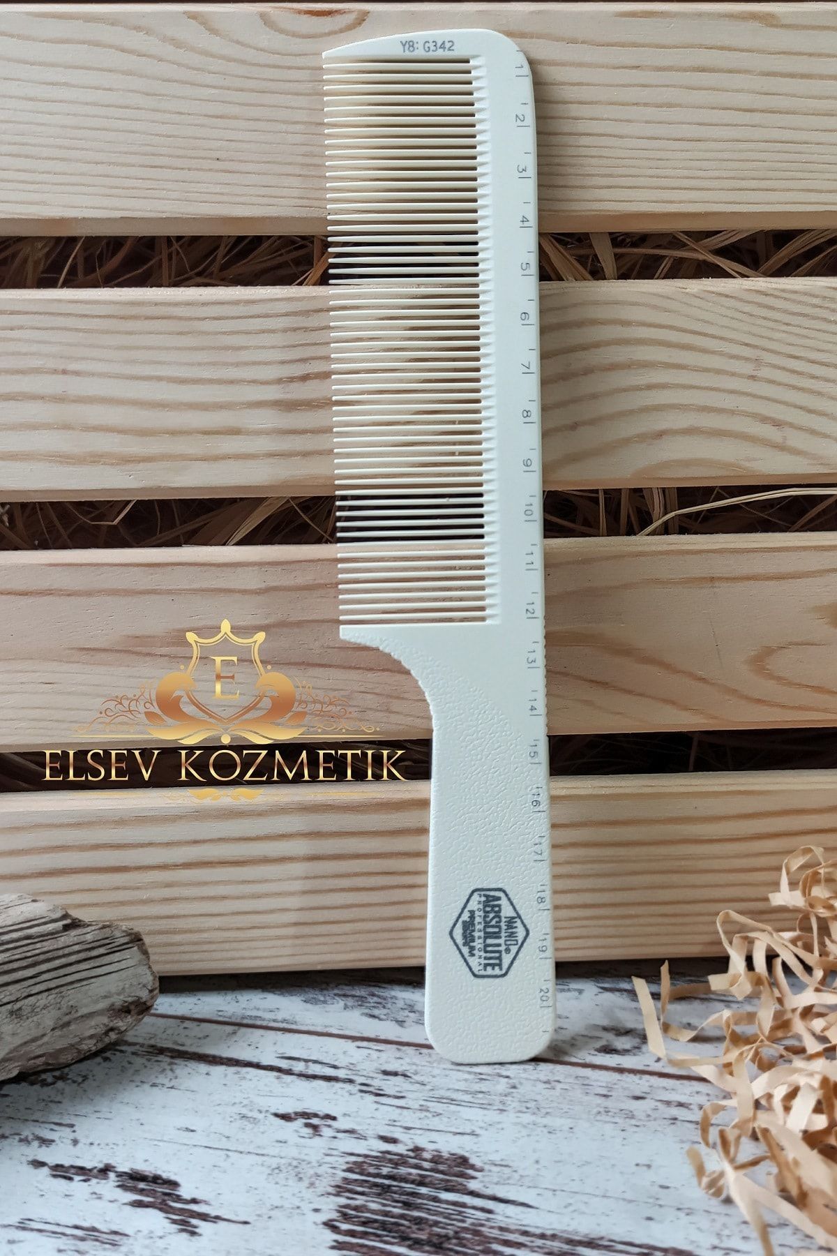 شانه دسته نازک G-432 سفید Elsevkozmetik Nano Absolute