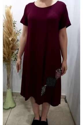 Kadın Büyük Beden Kısakol Penye Elbise YAMA-BB-0987