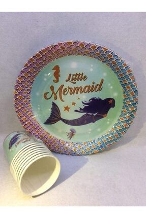Little Mermaid Kağıt Tabak Bardak Set 8 Adet 9015LKN