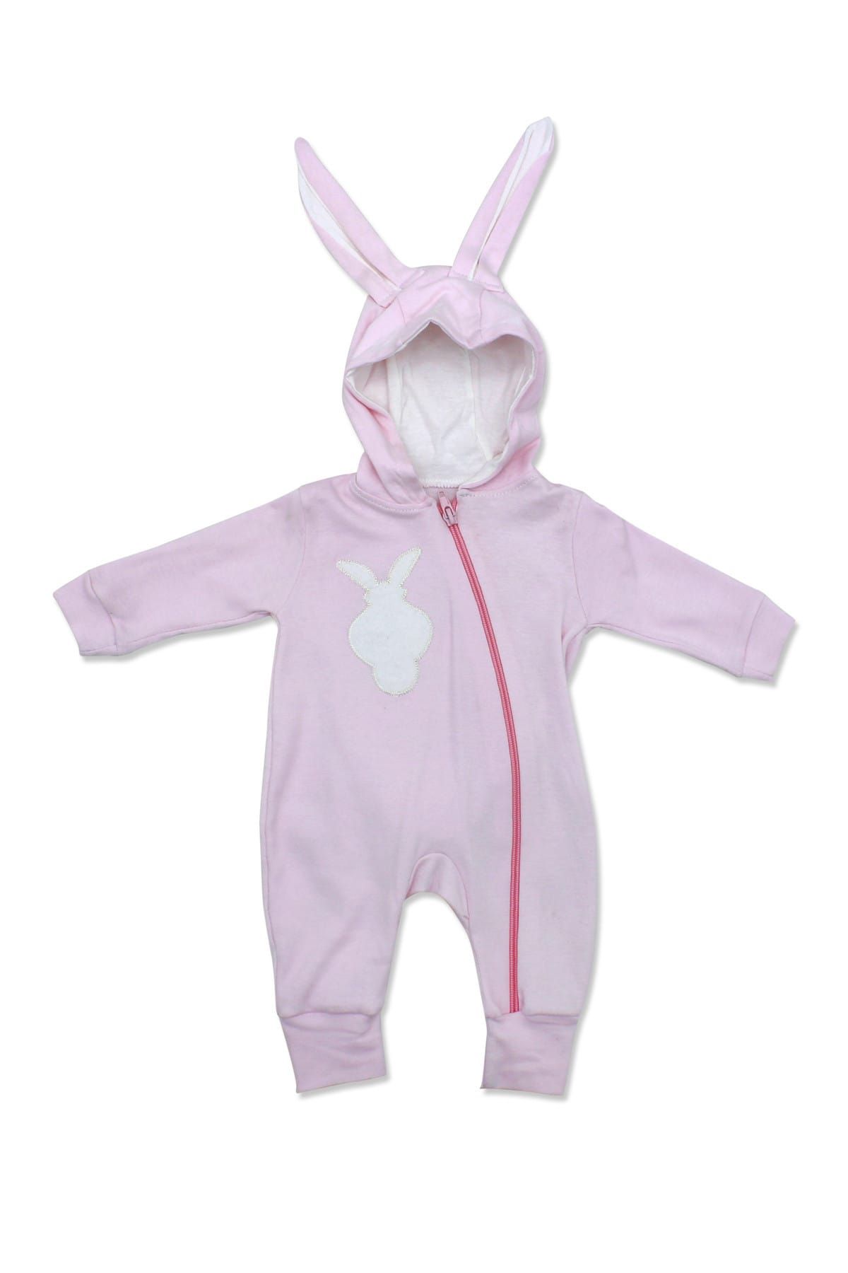 pembe kulakli ponponlu tavsan bebek tulumu k2750