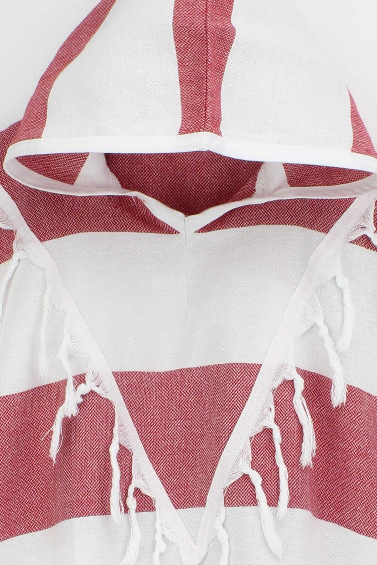 Bedinn-Peshtemal Poncho Marine Red White 2
