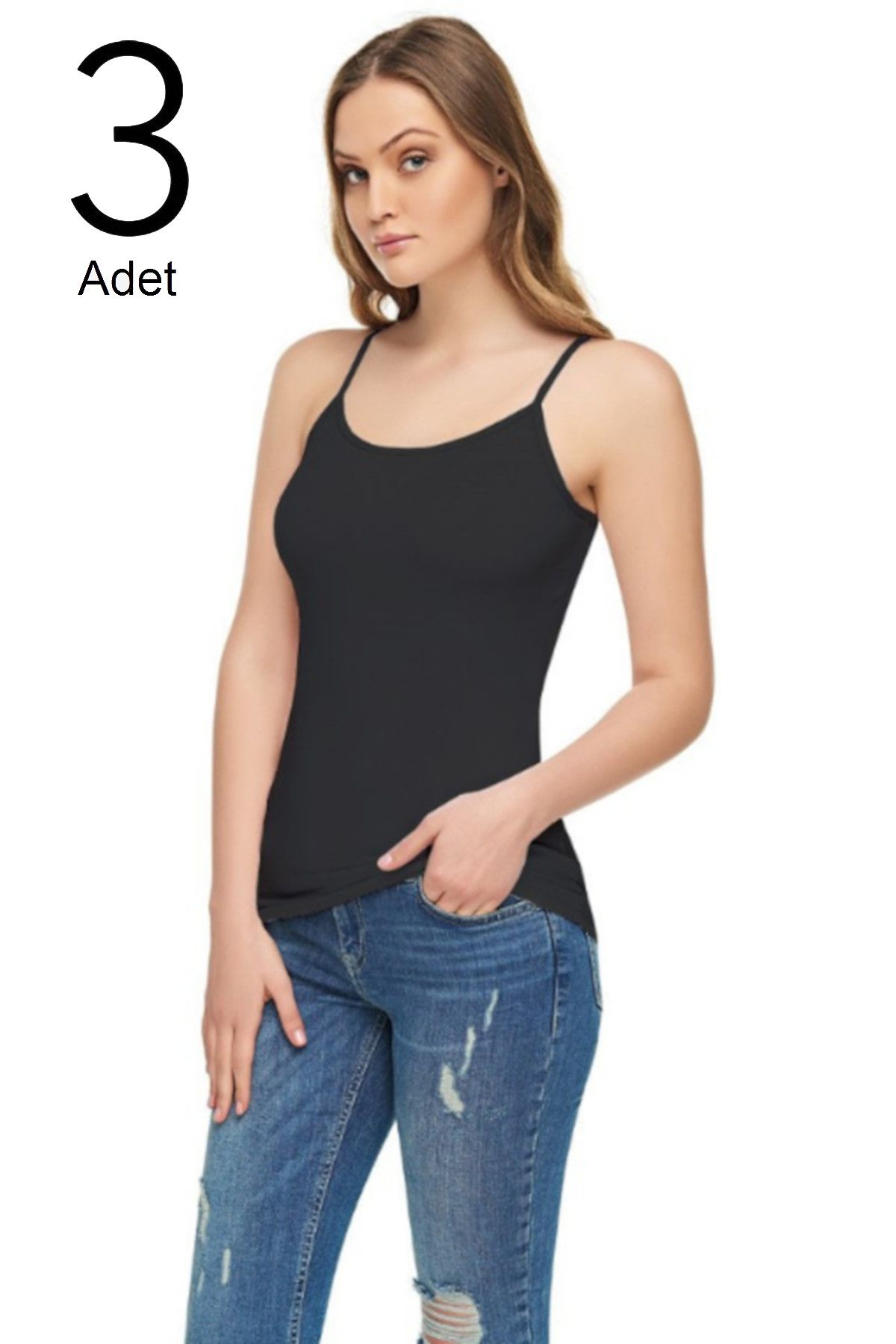 Tutku Elit-Μαύρο Modal String Strap Lycra 3 τεμαχίων Athlete Body Pack - Γυναικείο 2