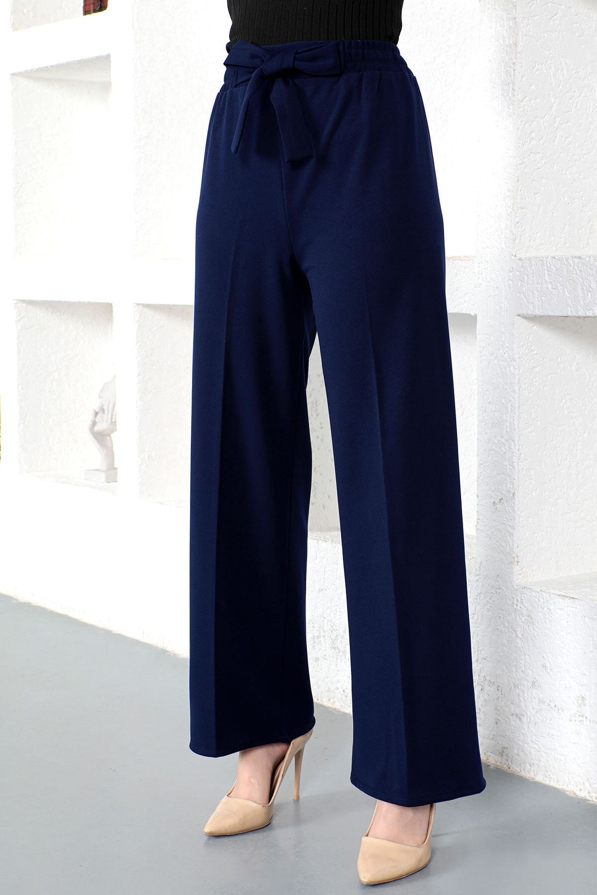 Navy wide 2025 leg trousers