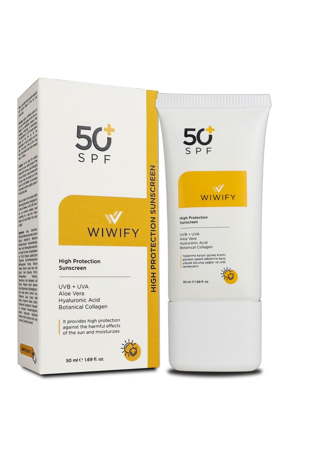 WIWIFY Leke Karşıtı Cilt Tonu Eşitleyici Yüksek Korumalı Güneş Kremi Spf 50+ 50ml (aloe Vera Özlü) NE11199