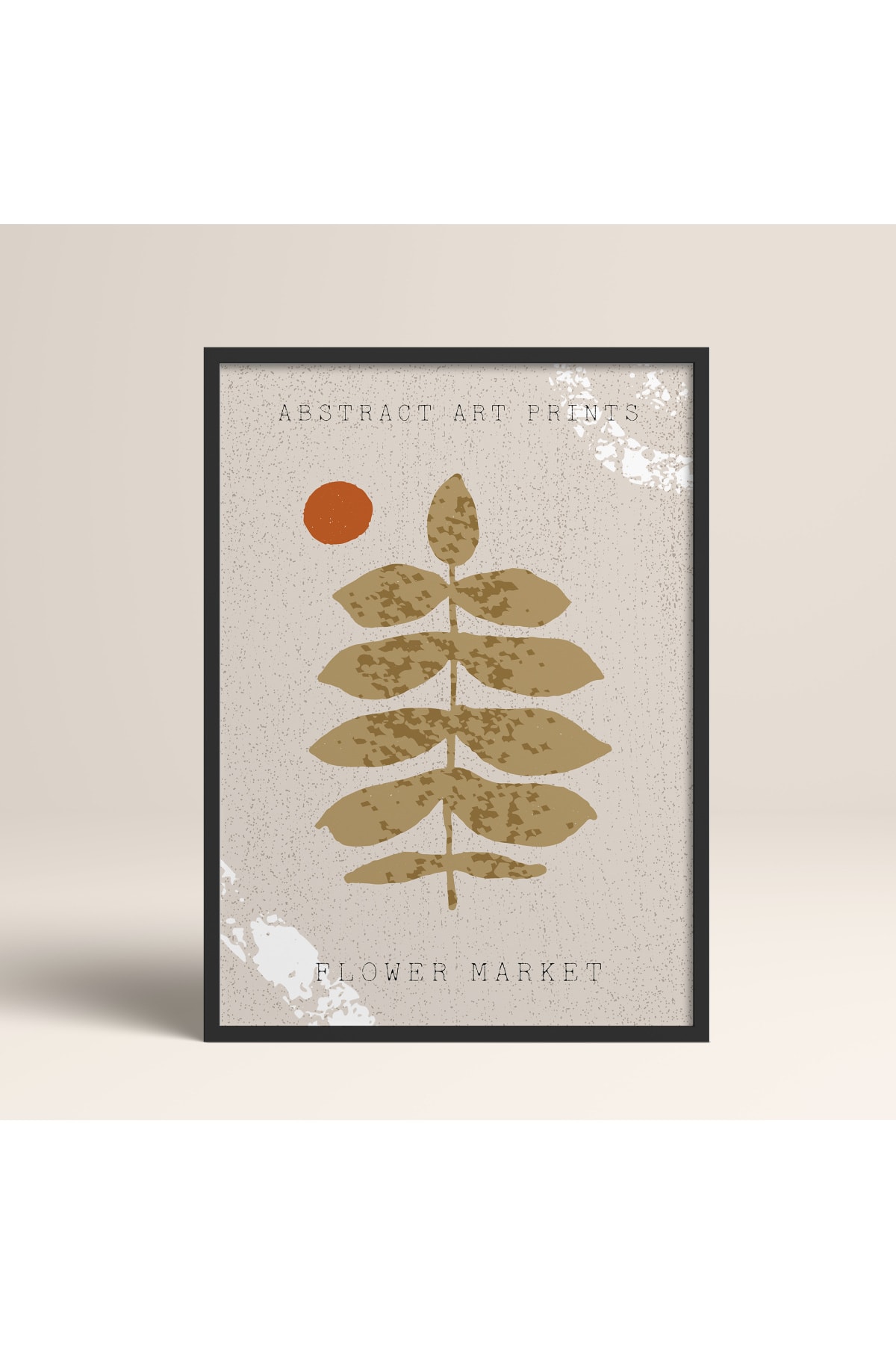 Abstract Colored Patterns with Black Laminated Frames Flower Modern Art Table