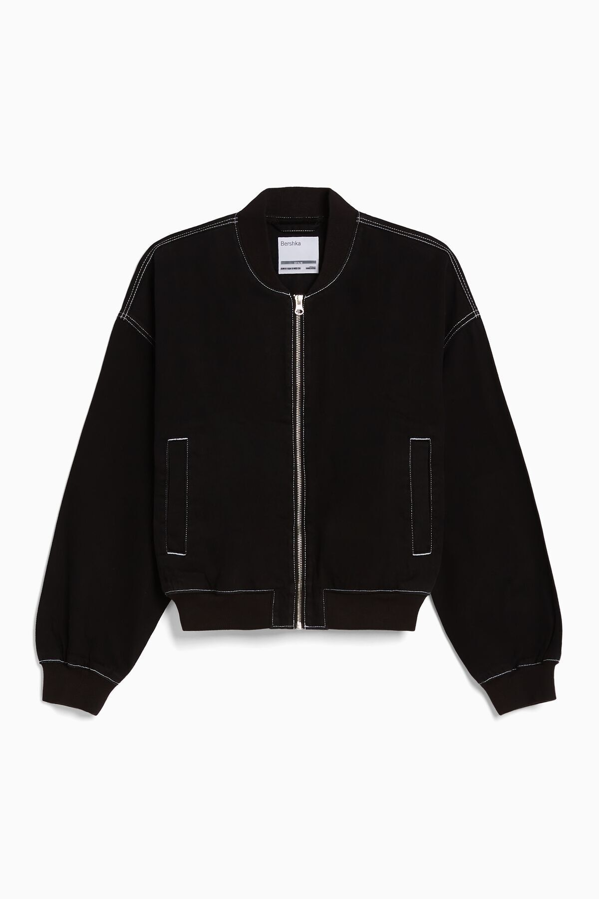 Bershka Kontrast Iplikli Denim Bomber Ceket CE8220