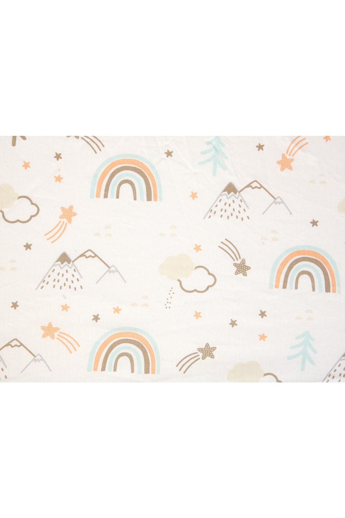 NAB-Mother's Side Crib Sheet with Elastic 2 Different Patterns Rainbow and Snail 60x90 +12 CmSet of 2 3