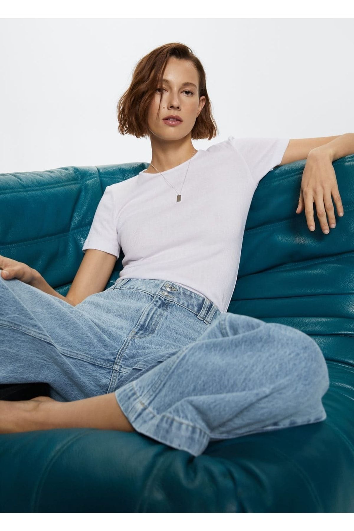 Bel Yüksekliği Orta Boy Wideleg Jean