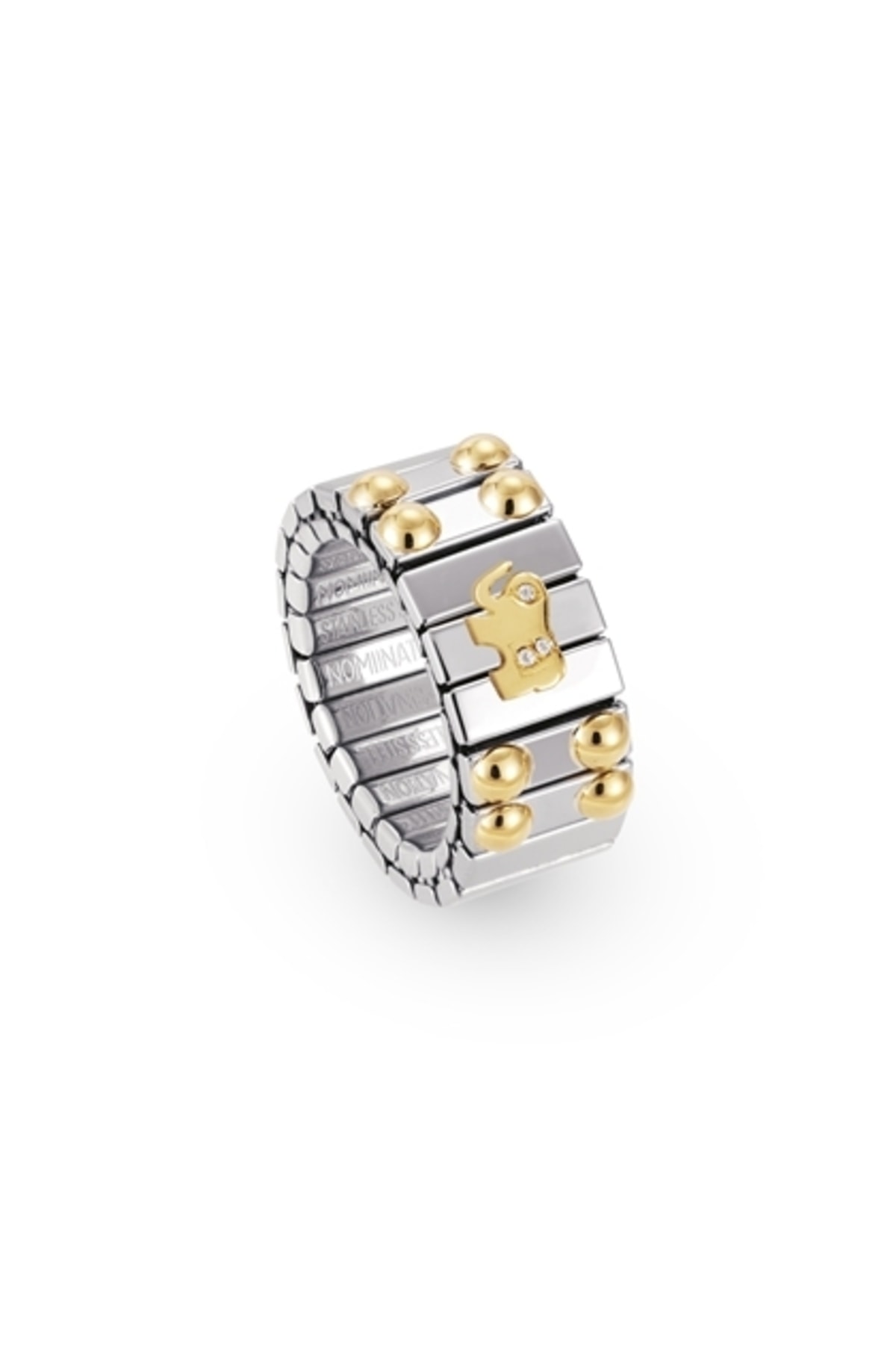 NOMİNATİON Extensıon Ring (m) In Stainless Steel With 18k Gold And ...