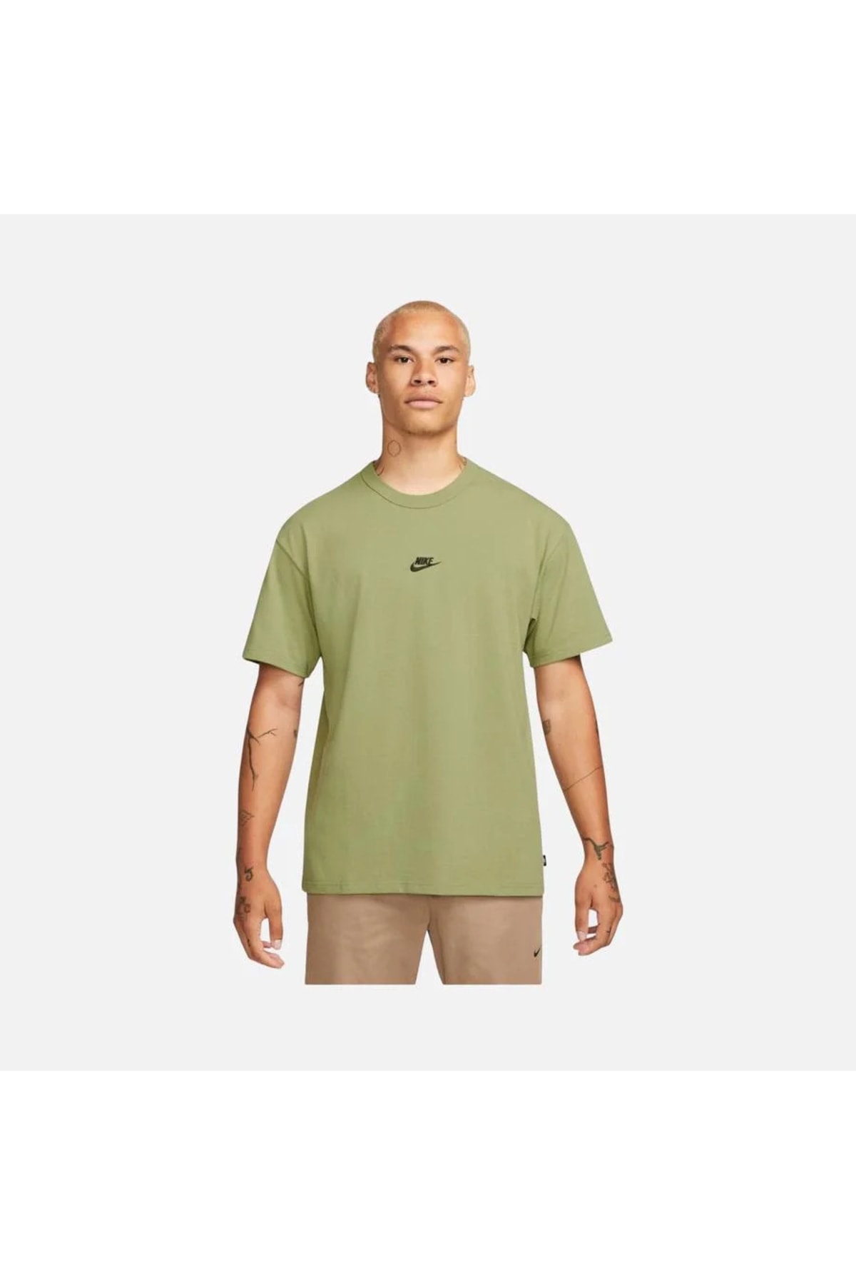 Nike Sportswear Premium Essentials Short-sleeve Erkek Yeşil Tişört (kalın Kumaş)