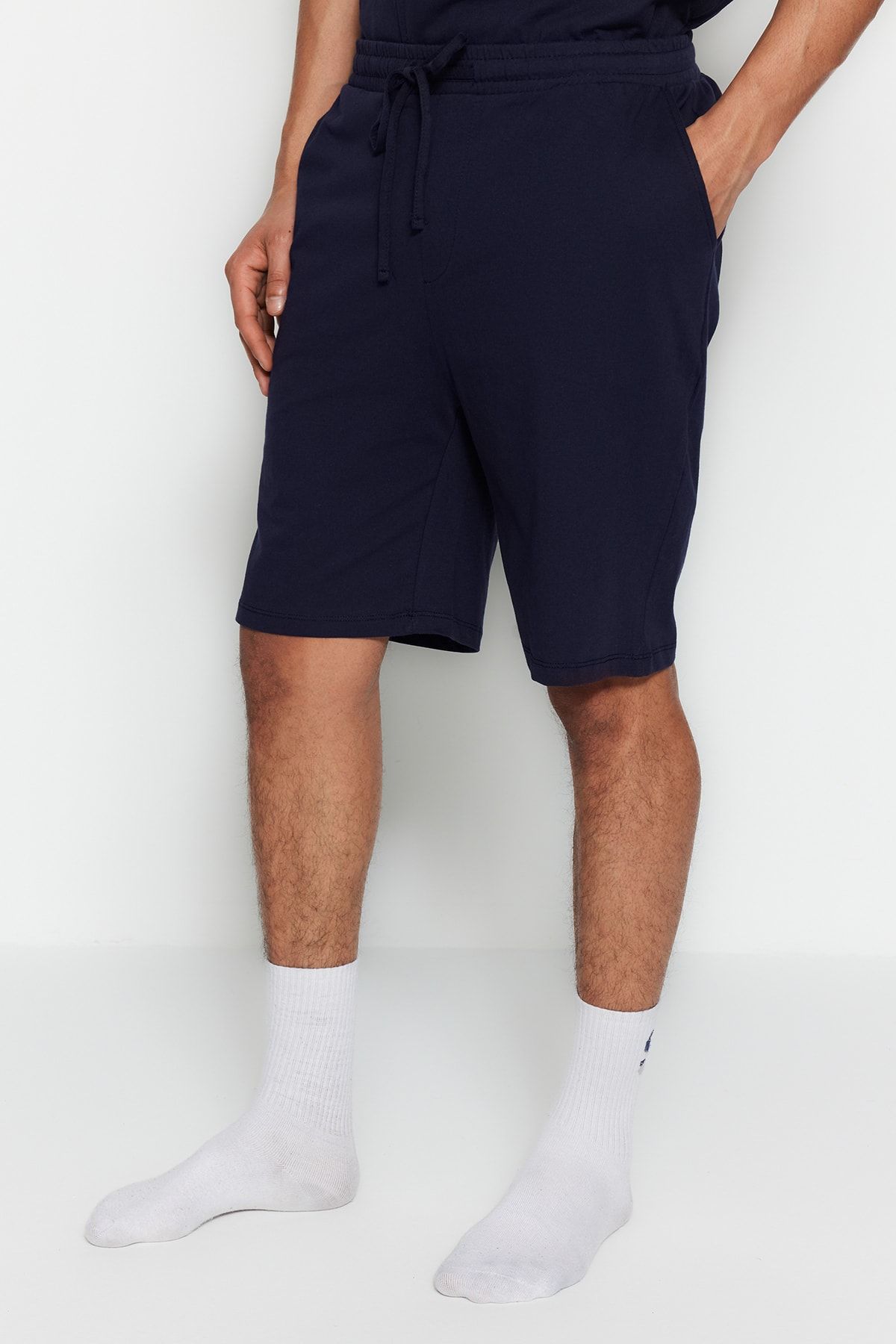 Lacivert Erkek Regular Fit Apaş Yaka Pijama Takımı TMNSS23PT00007