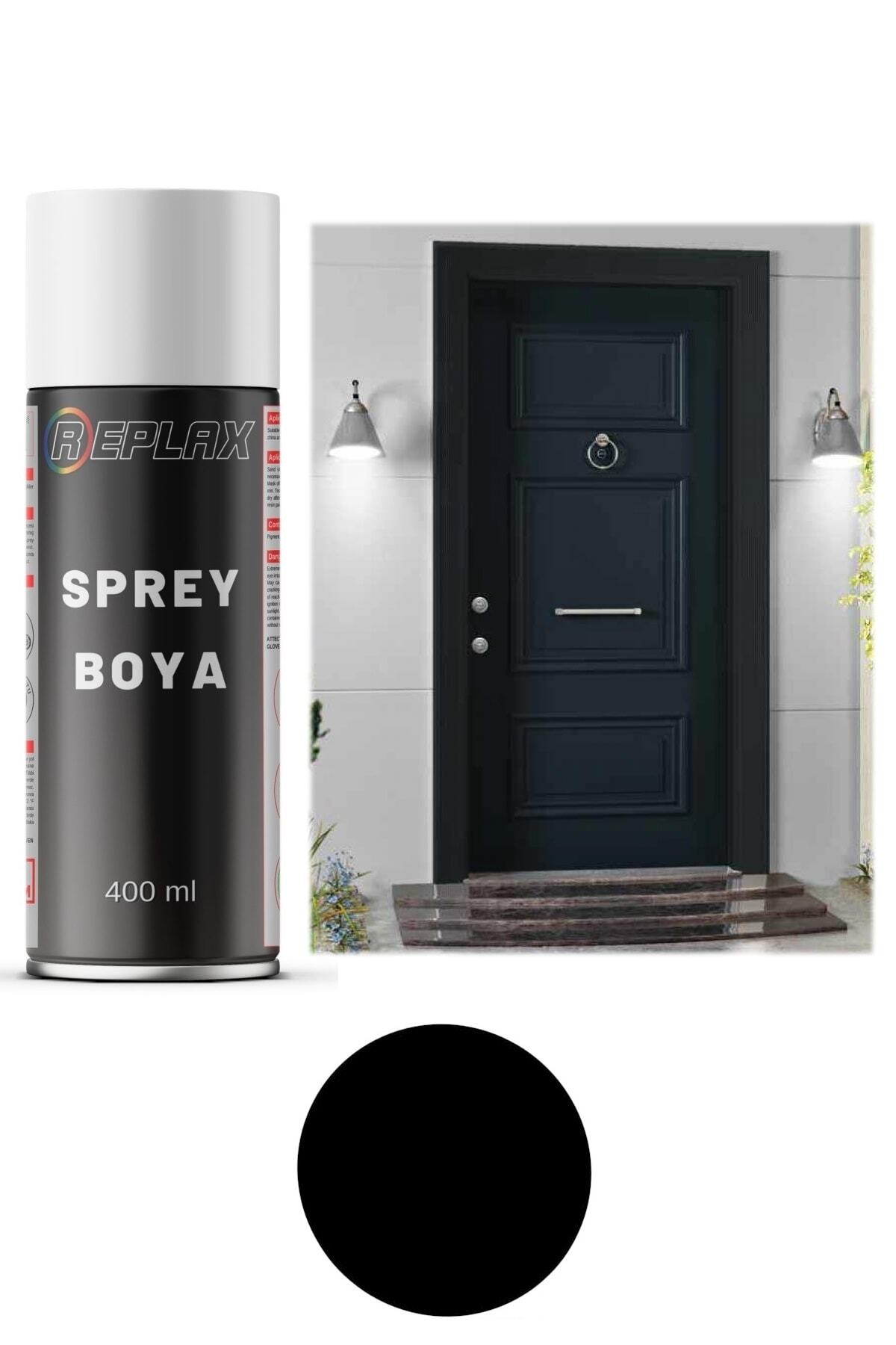 REPLAX Mat Siyah Çelik Kapı Sprey Boyası 400 Ml.