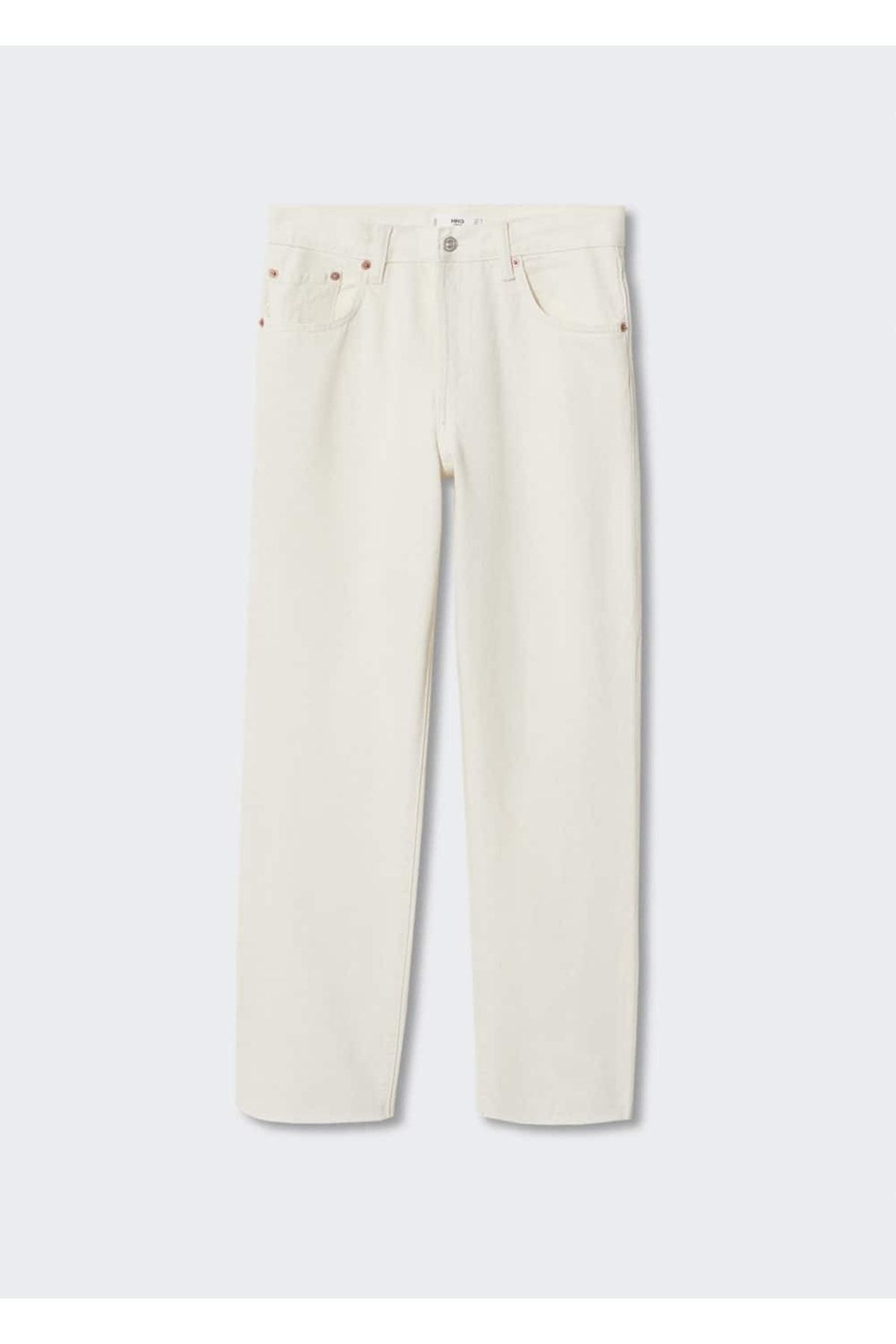Yüksek Belli Crop Düz Kesim Jean