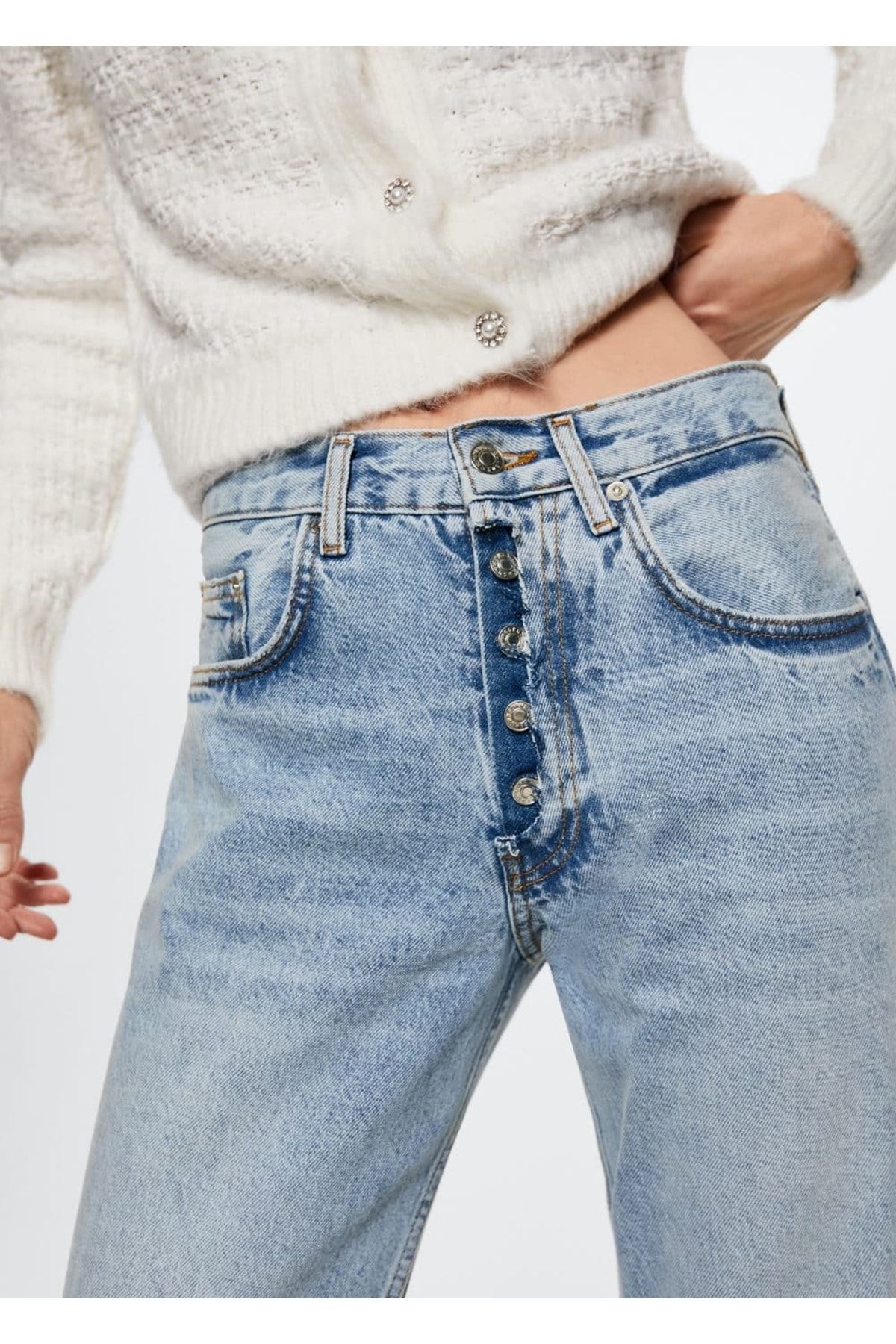 Düz Kesim Crop Jean