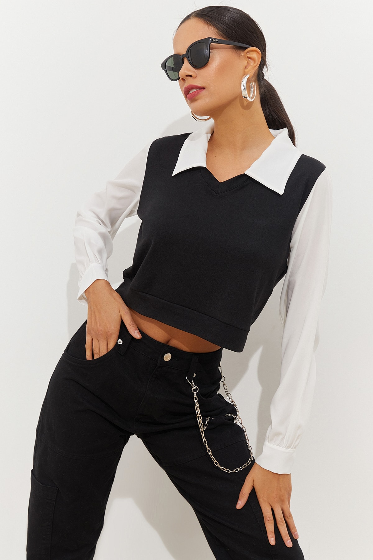 Cool & Sexy Bluse Schwarz Regular Fit Fast ausverkauft