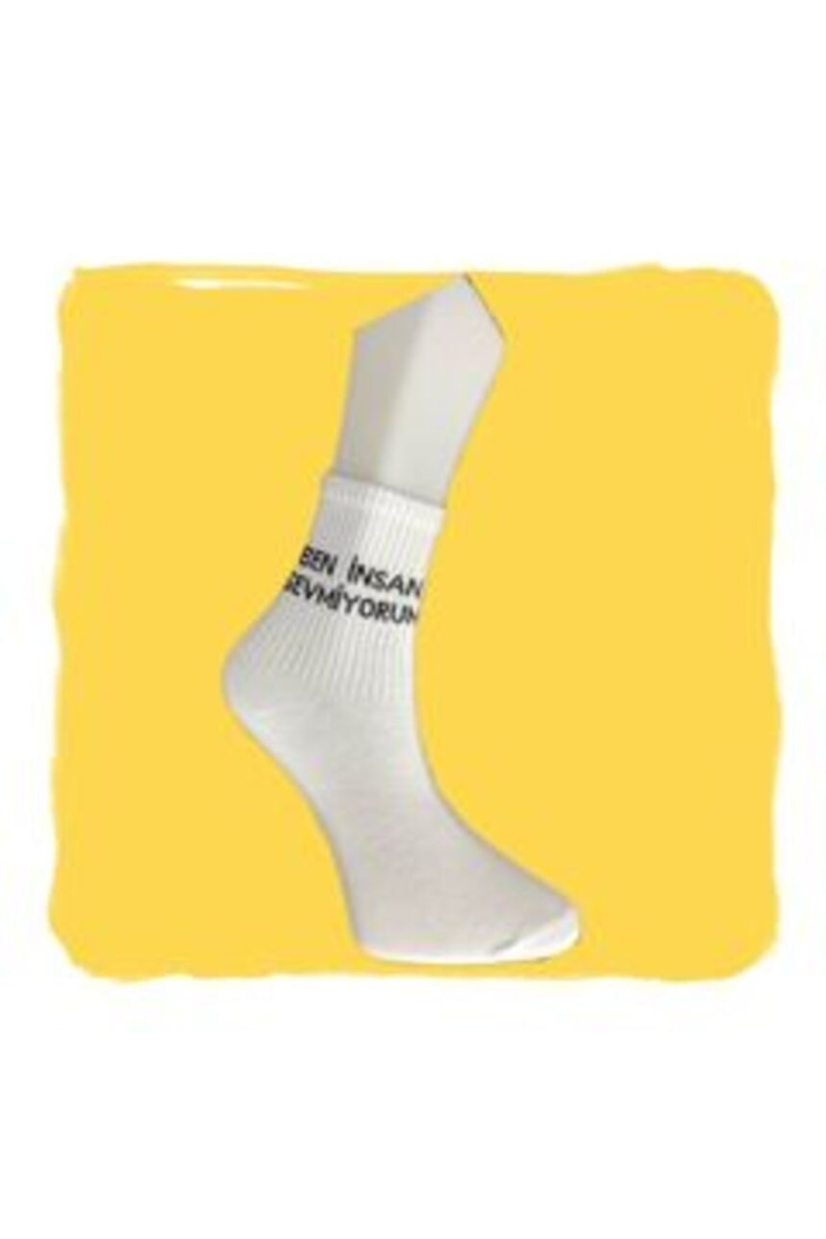 NF GLCN Nf-glcn Beyaz Kısa Kolej Çoraplar (YAZILI) ZO7542