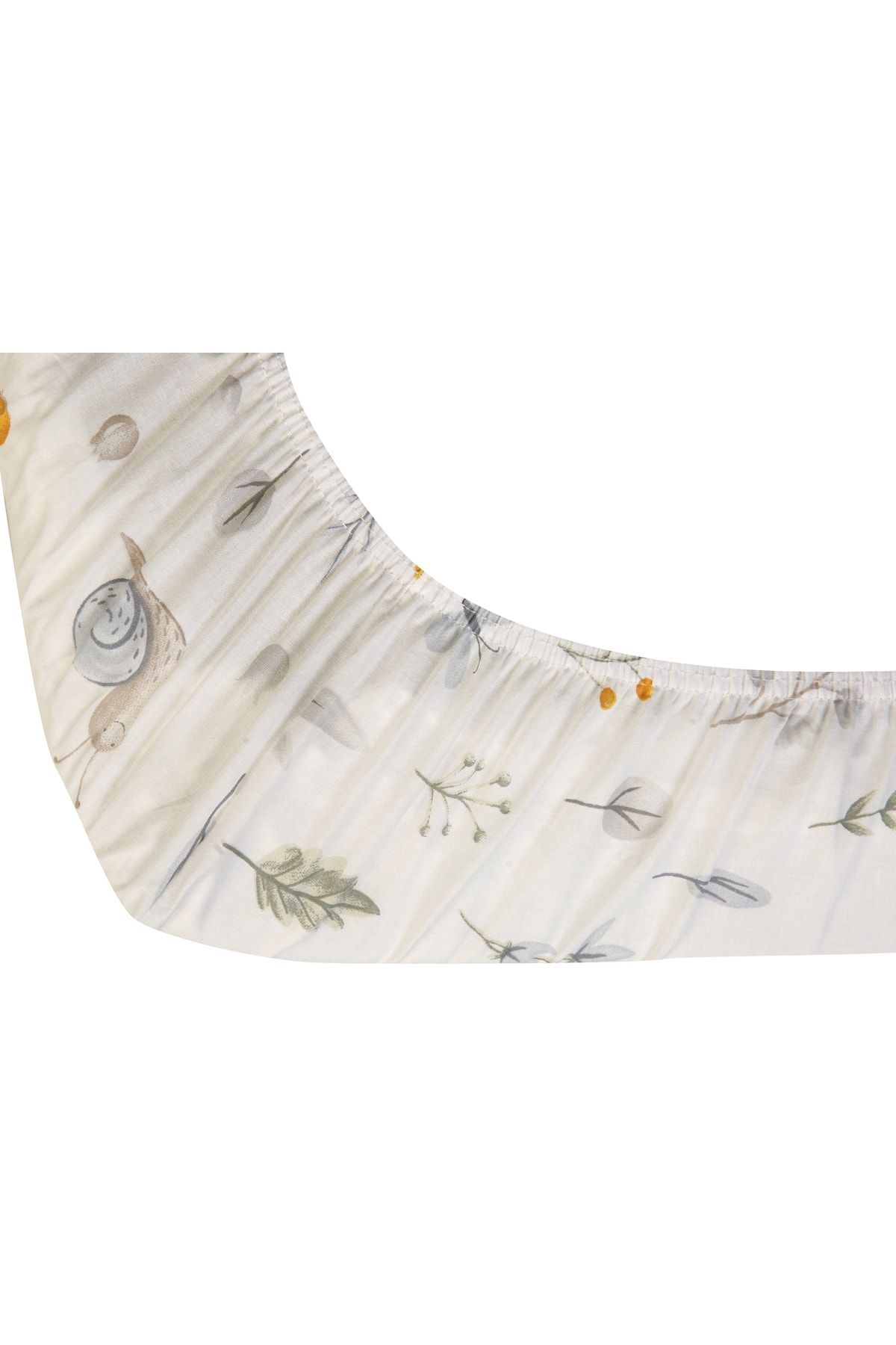 NAB-Mother's Side Crib Sheet with Elastic 2 Different Patterns Rainbow and Snail 60x90 +12 CmSet of 2 8