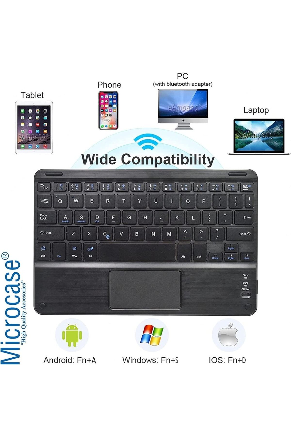 Microcase-Xiaomi Redmi Pad 10.61 - Stand Case with Bluetooth Keyboard and Touchpad - Bkk2 5