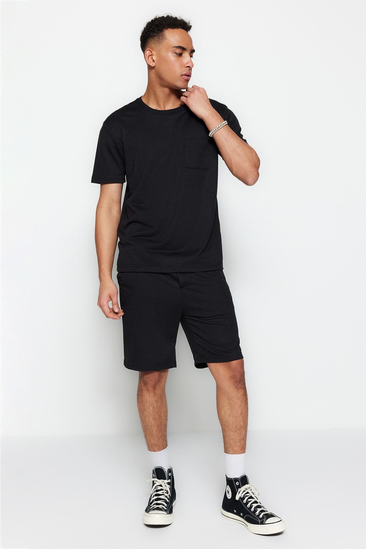Black tracksuit shorts 2025