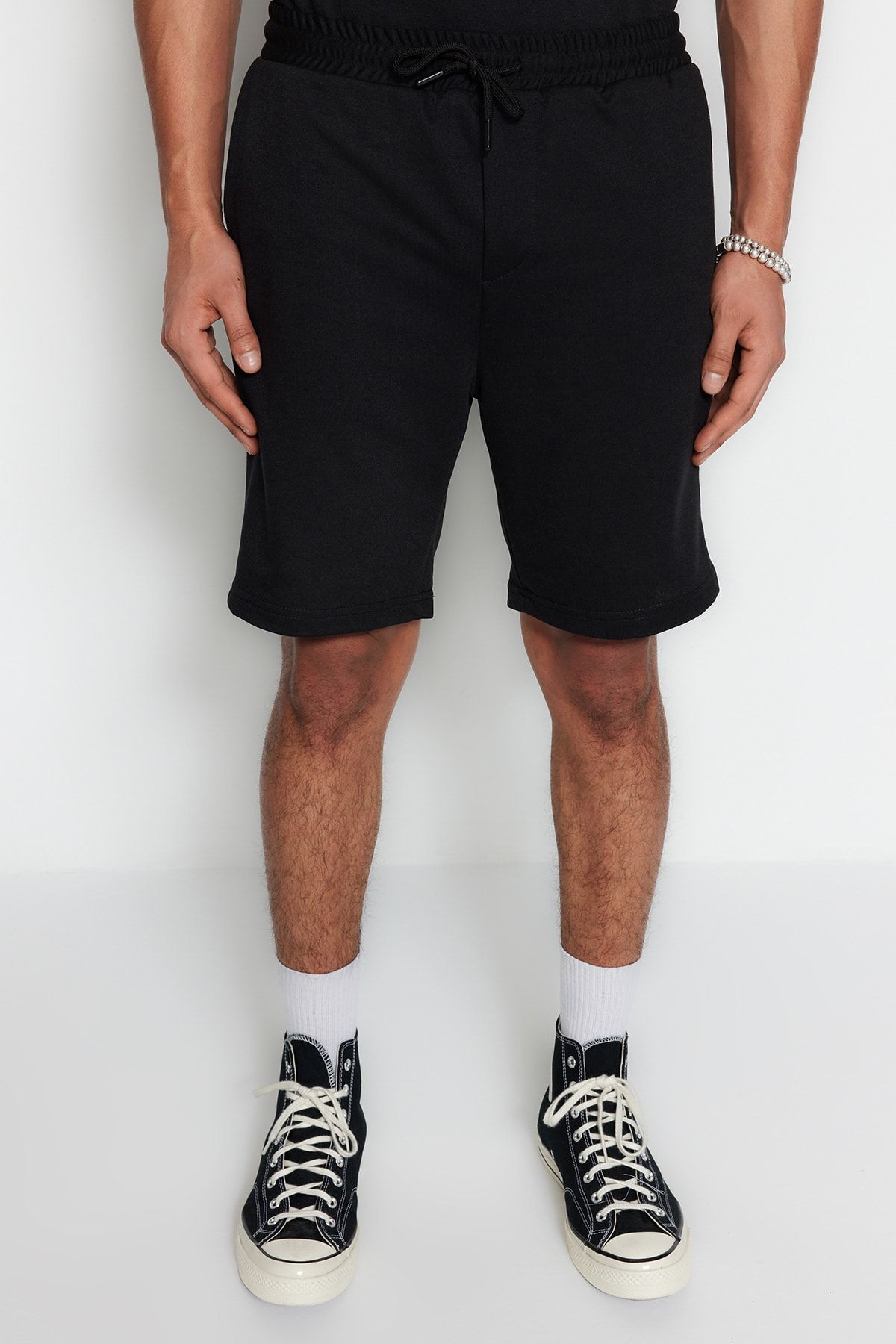Black top tracksuit shorts