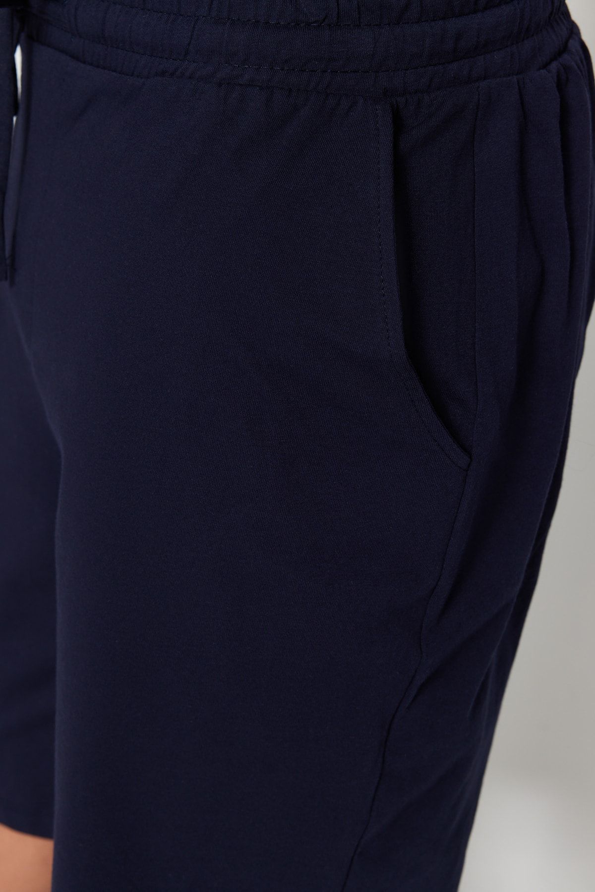 Lacivert Erkek Regular Fit Apaş Yaka Pijama Takımı TMNSS23PT00007
