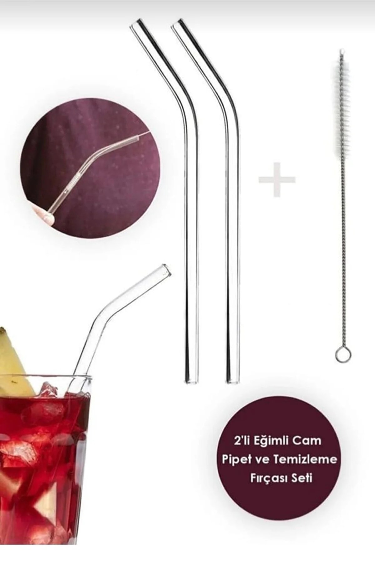 Genel Markalar Cam Pipet Ve Temizleme Fırçası Seti 2’li Cam Pipet +1 Adet Temizleme Fırçası Seti 9mm