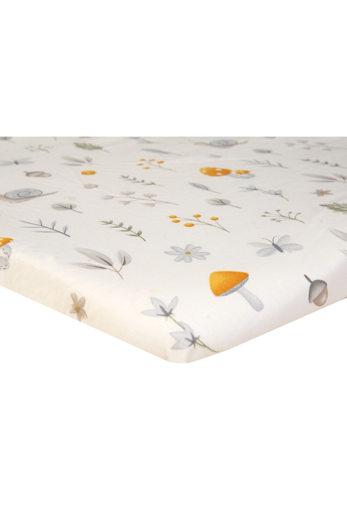 NAB-Mother's Side Crib Sheet with Elastic 2 Different Patterns Rainbow and Snail 60x90 +12 CmSet of 2 5
