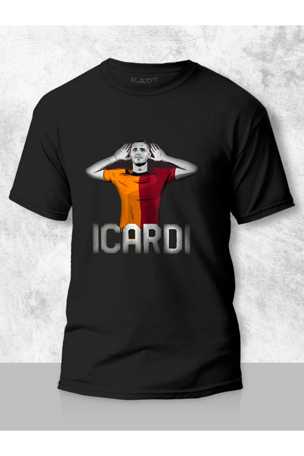 Tişört Baskı Baskılı Tişört, Mauro Icardi Gol Sevinmesi Tasarımlı Unisex Kişiye Özel Tişört Siyah Ve Beyaz