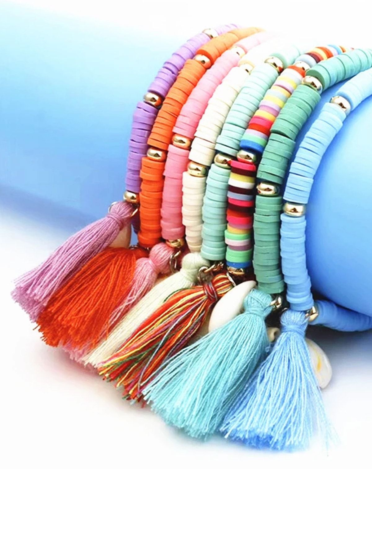 uniquehobby-5 Strings of 6mm Polymer Clay Strings of Fimo Dough Beads in Christmas Colors 4