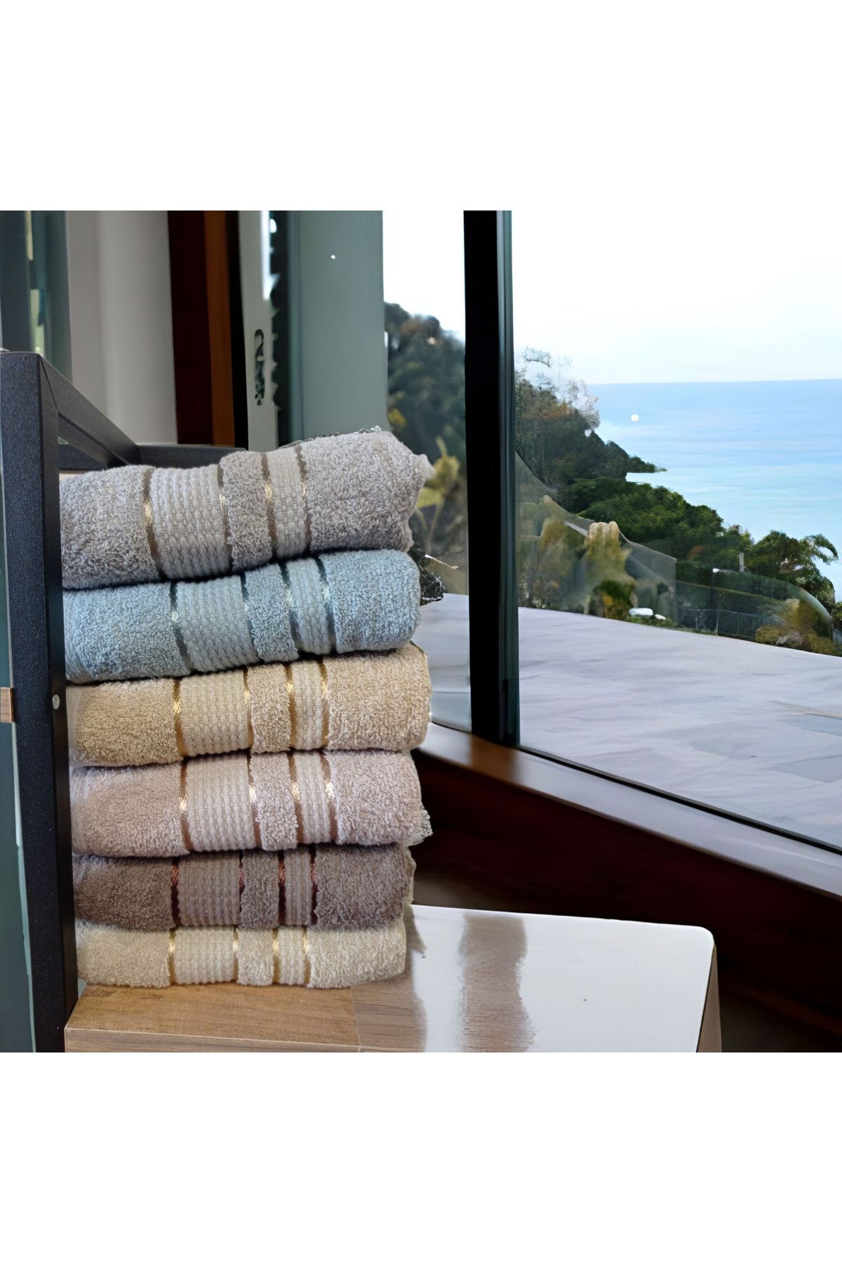 NY TEXTİLE %100 Pamuklu Soft Renkler 70x140 Büyük Boy Banyo Havlusu Takımı RY10474