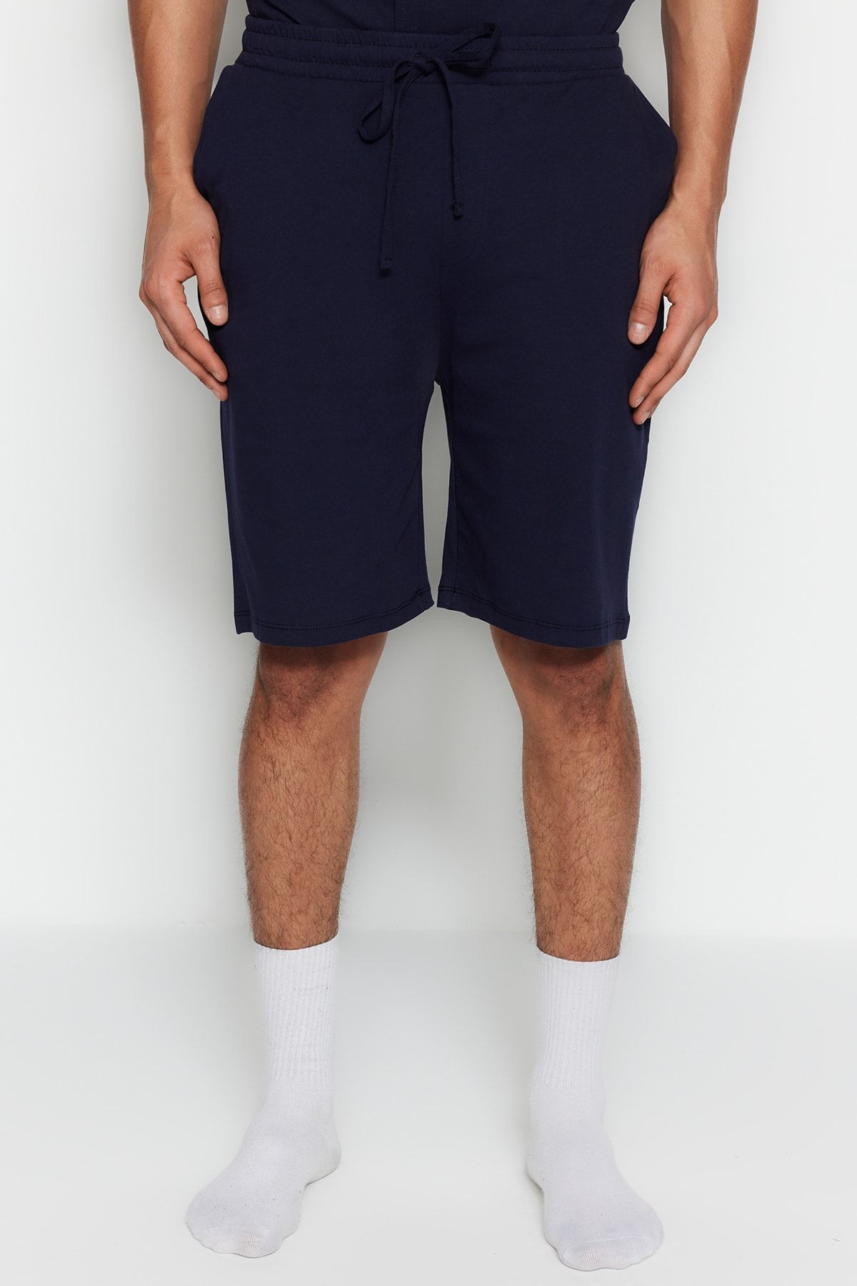 Lacivert Erkek Regular Fit Apaş Yaka Pijama Takımı TMNSS23PT00007