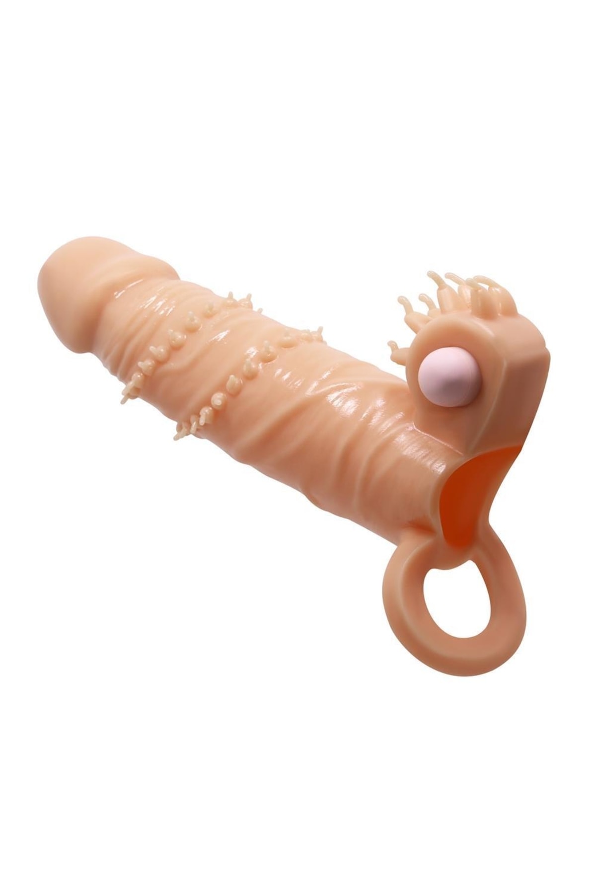 4 Cm Dolgu Uzatmalı Titreşimli Penis Kılıfı Prezervatif Vibratör - Connor 4