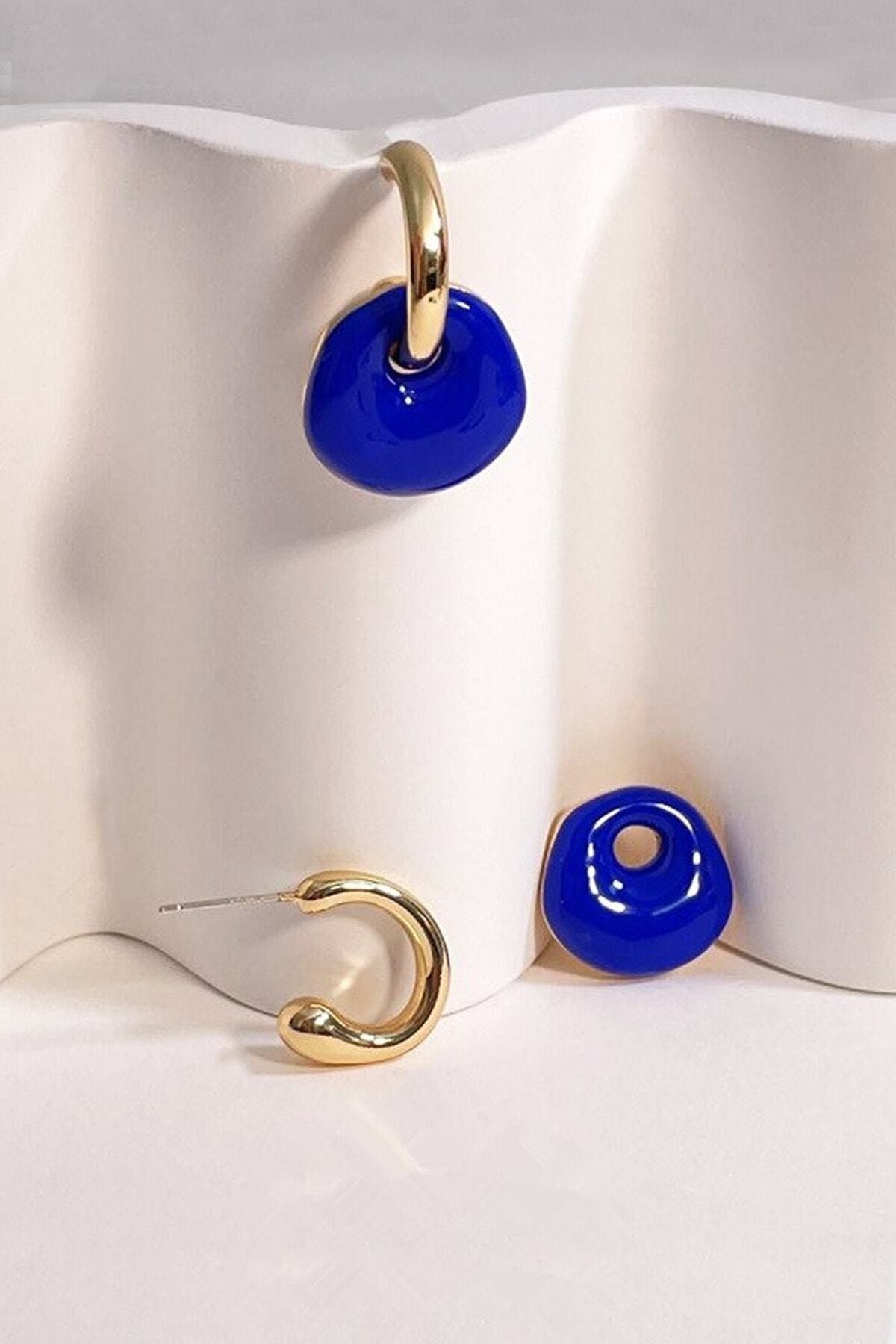 Navy blue sale stud earrings