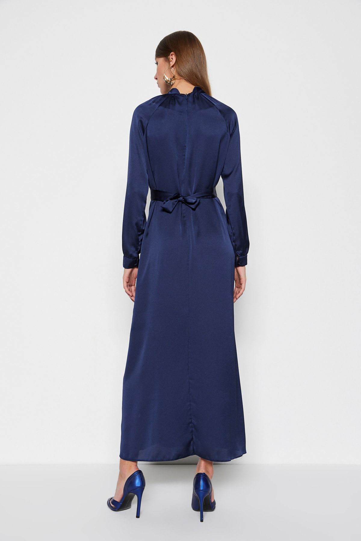 Trendyol Modest Abendkleid Dunkelblau A-Linie FN7589