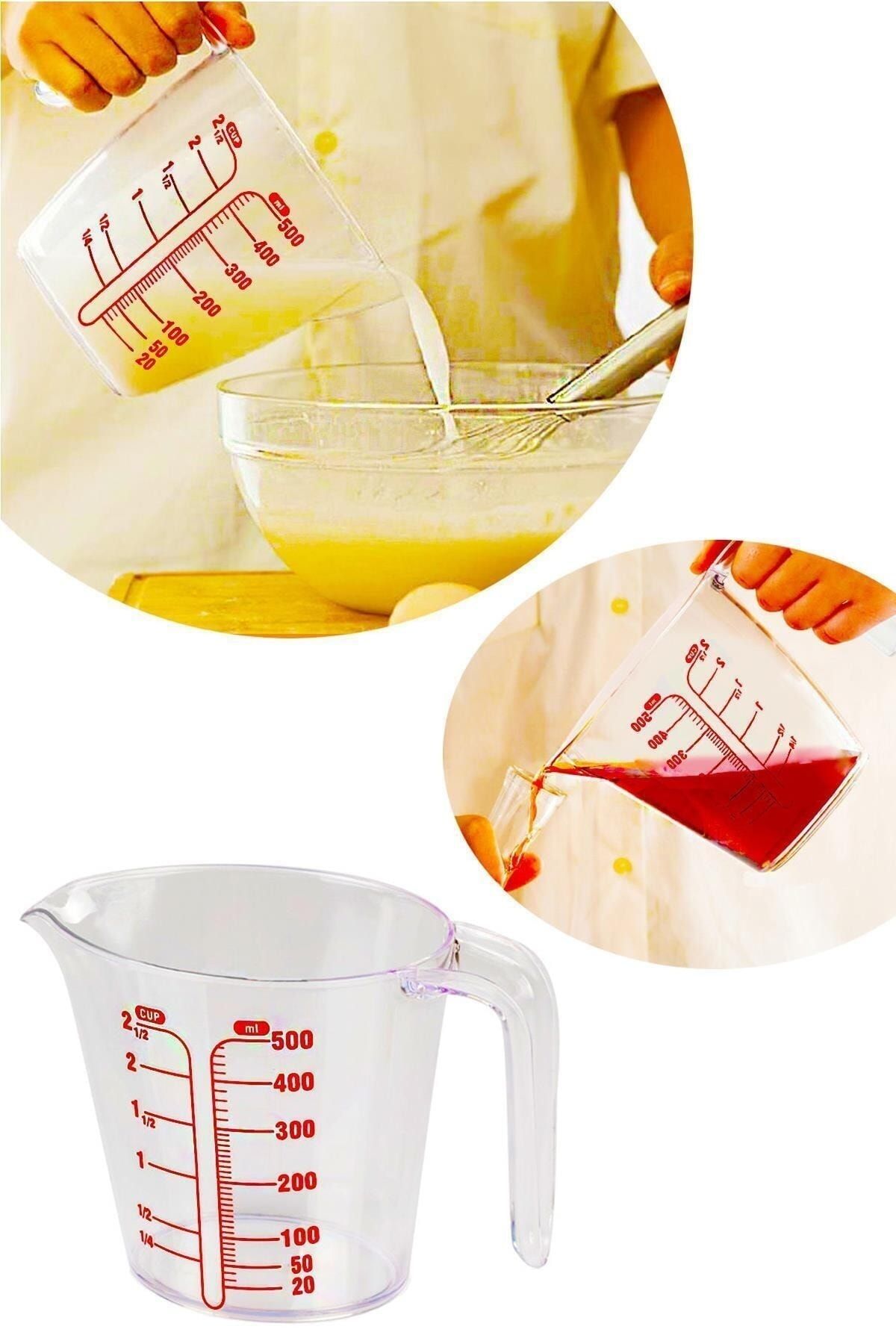 Hayveys-Transparent Measuring Cup with Handle and Scale 500 ml G-29 1