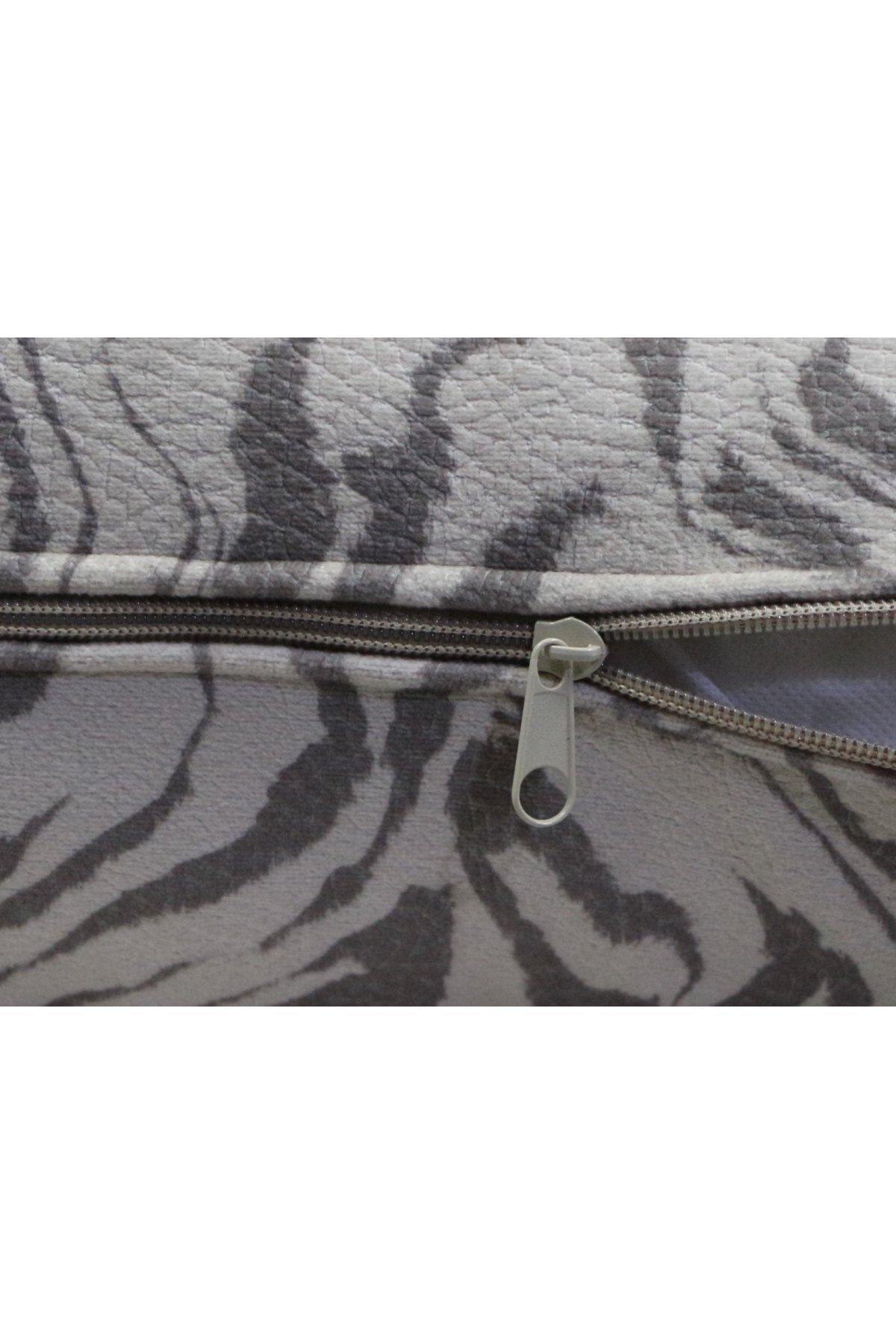 AYPETEKS-Brown Zebra Pattern Piping Back Throw-corner Sofa Throw-sofa/cedar Throw Pillow Cover 8