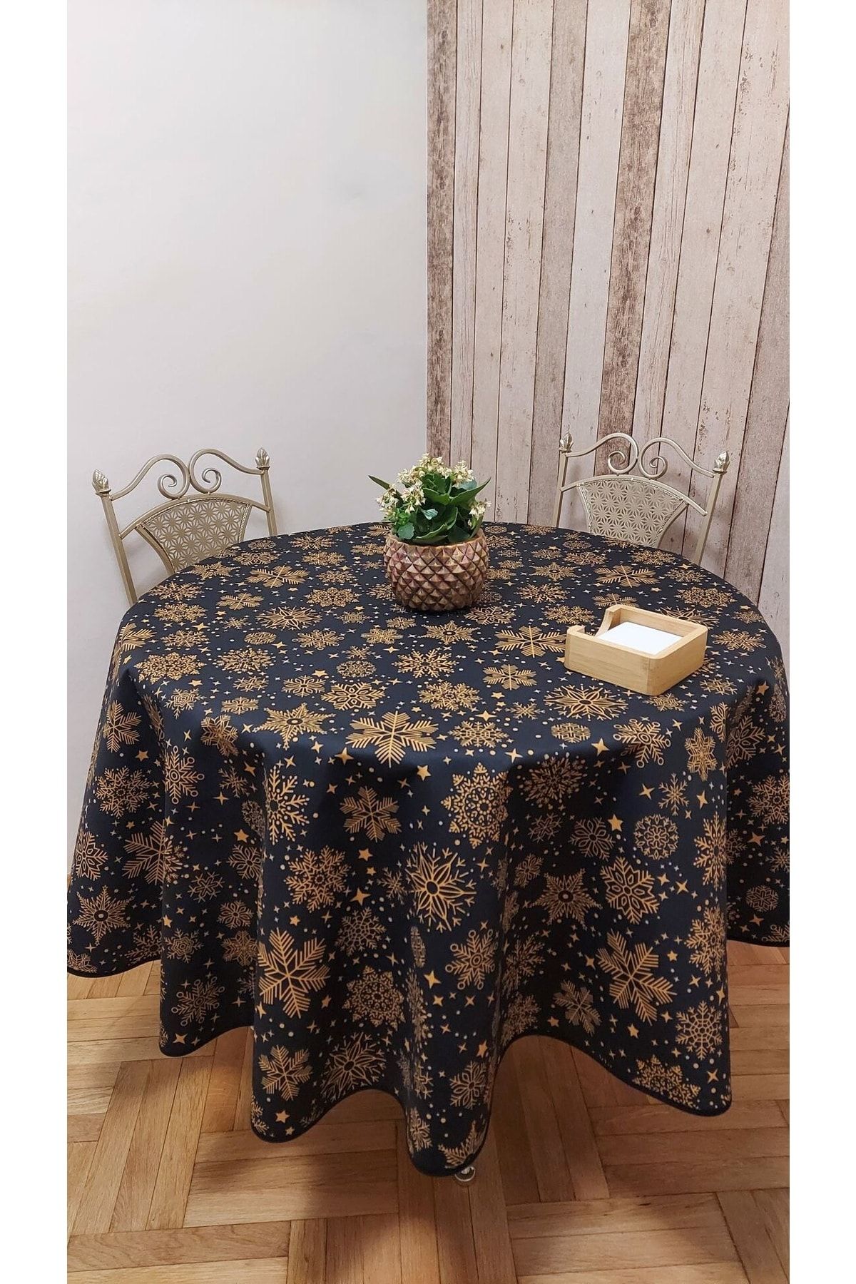 gonk-Round Christmas Patterned Duck (LIQUID PUSHER, SPOT-PROOF) Fabric, Table Cloth 2