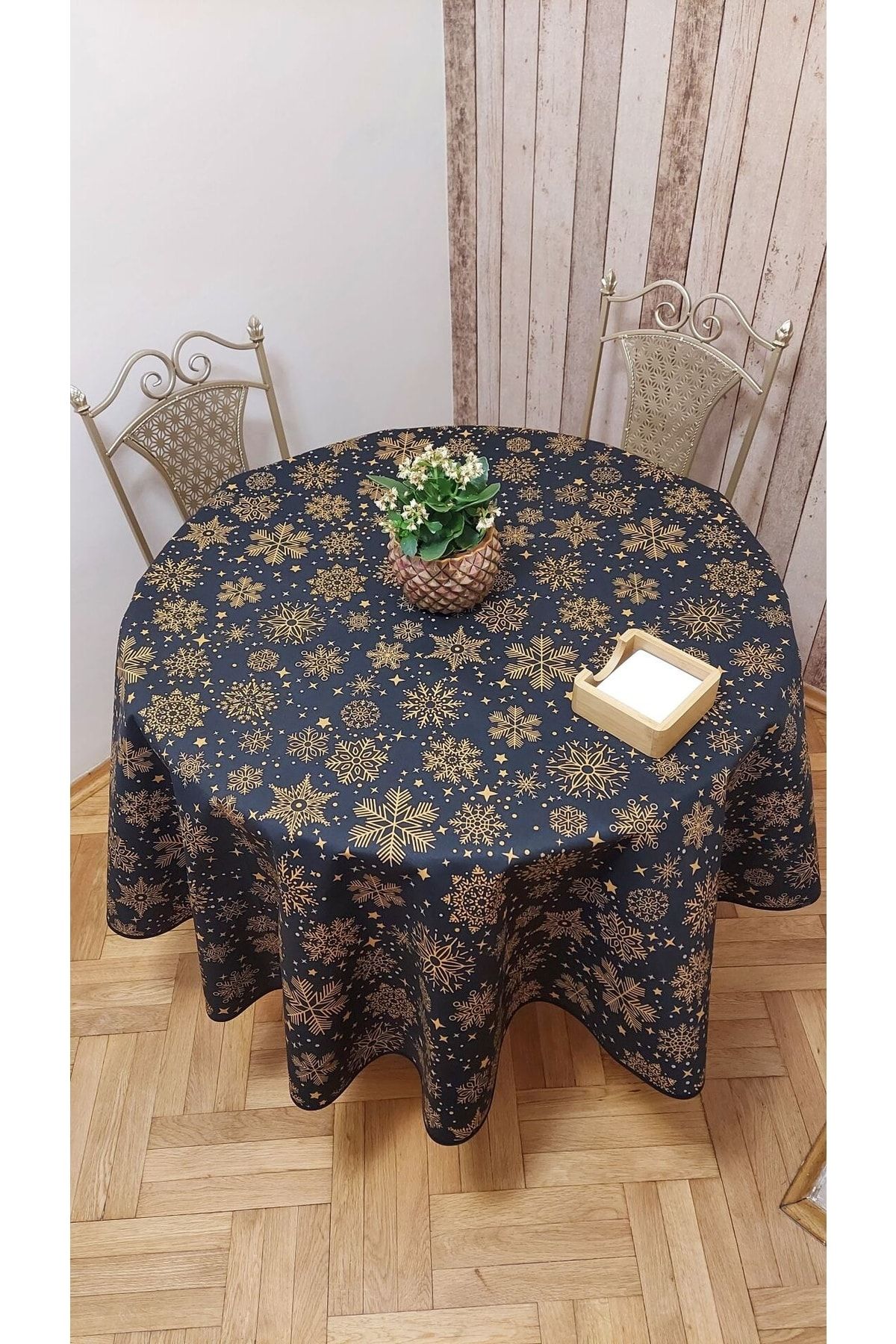gonk-Round Christmas Patterned Duck (LIQUID PUSHER, SPOT-PROOF) Fabric, Table Cloth 3