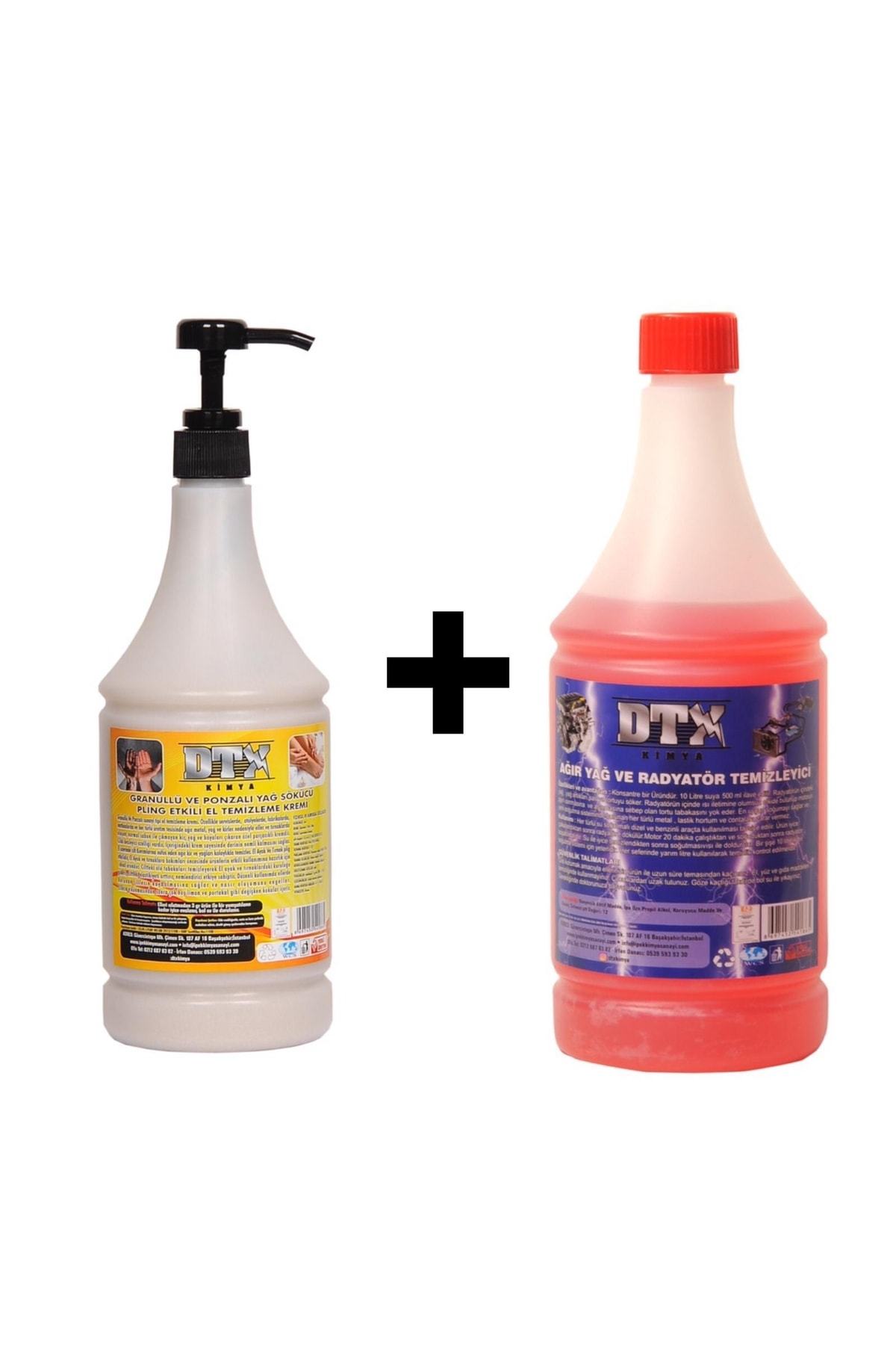 Ponza'lı (Talaşlı) El Temizleme Kremi (Sabunu) 1 kg & Ağır Yağ Sökücü 1 Litre