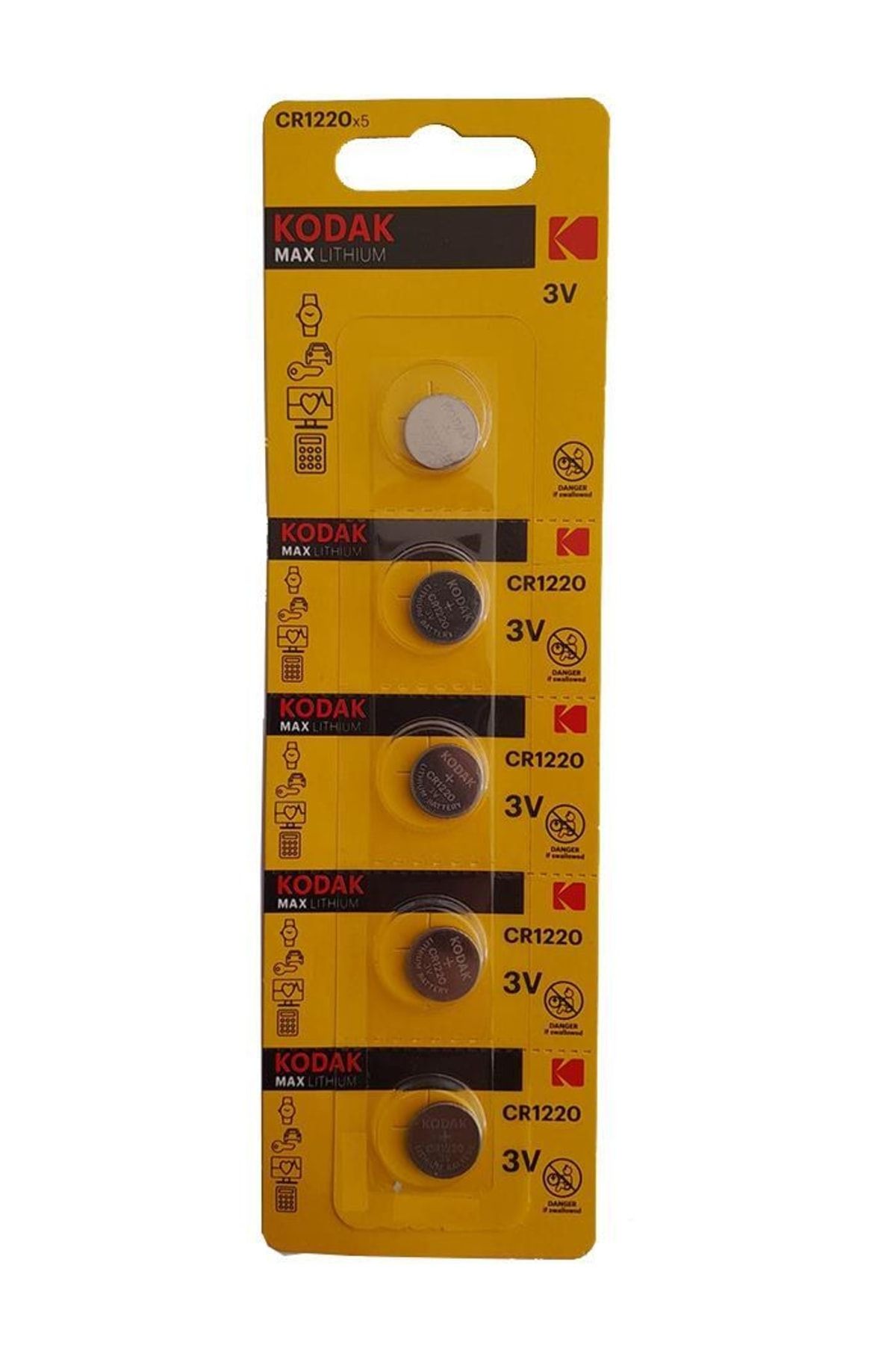 Kodak Cr1220 Pil 3v Araba Kumanda Oyuncak Saat 5 Adet 1 Paket Para Pil 