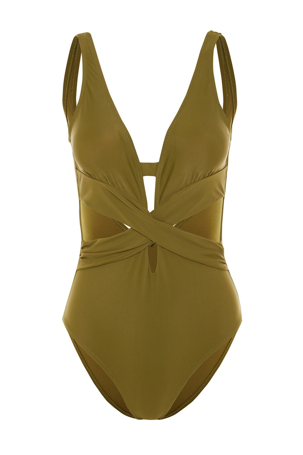 Trendyol Collection Swimsuit Khaki Plain Trendyol