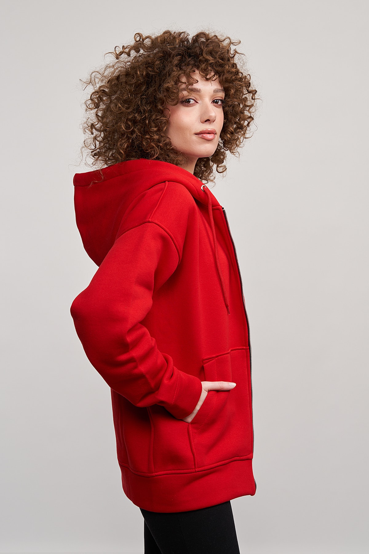 MBEY1989  Mbey Full Fermuarlı Kapüşonlu Sweatshırt - Görsel 5