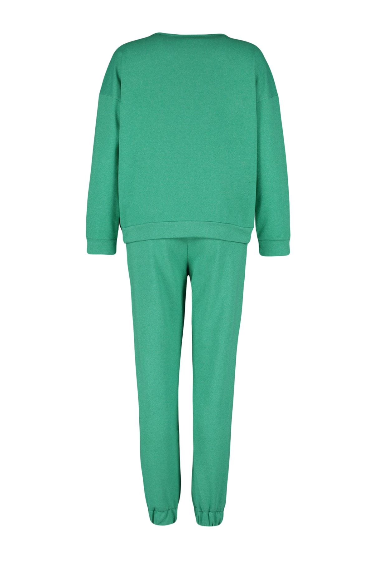 Trendyol Collection-Green Cotton Winter Themed Knitted Pajamas Set Thmaw22Pt1333 9