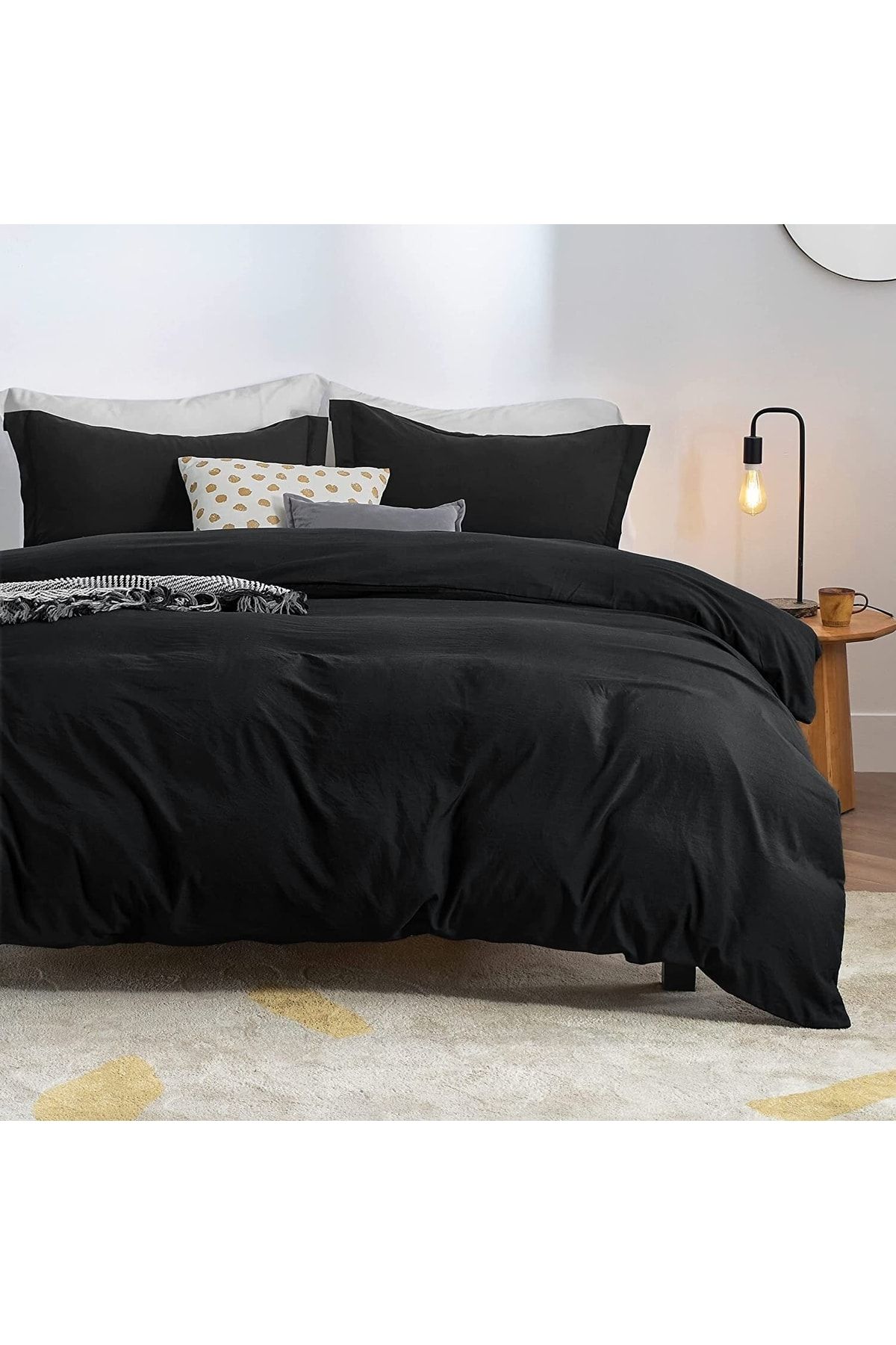 Sheri Home Tekstil Dubrovnik %100 Pamuk Vintage Nevresim Seti - Black01453520